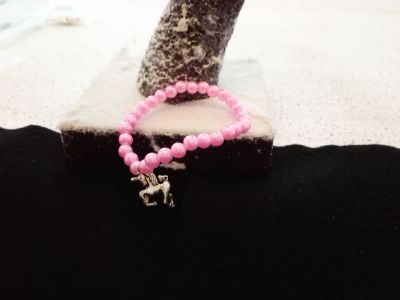 Browse Unicorn Bead Bracelet Pink
