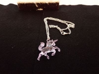 Coloured Unicorn Necklace Purple