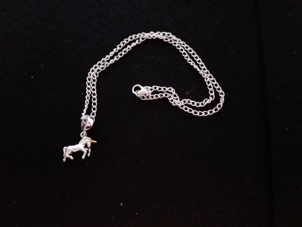 Silver Unicorn Necklace Design 2